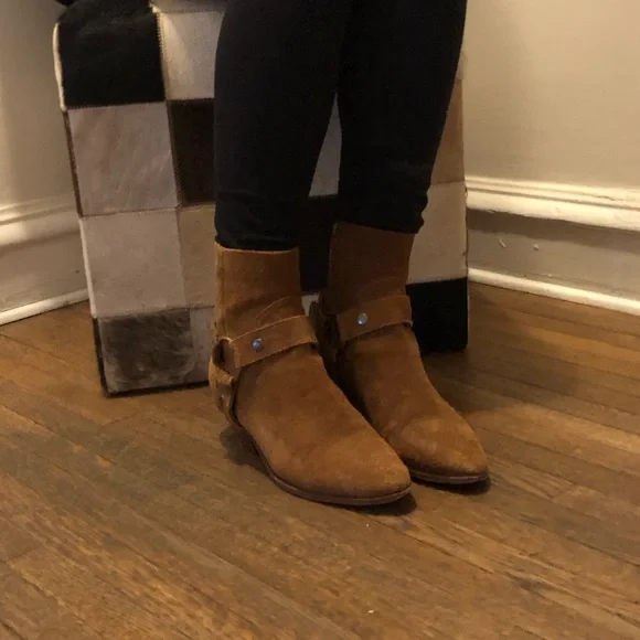 Saint Laurent Brown Suede Booties - Picture 3 of 8